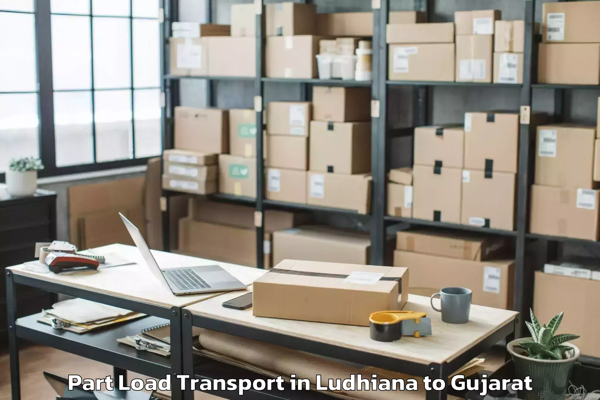 Trusted Ludhiana to Jodiya Bandar Part Load Transport